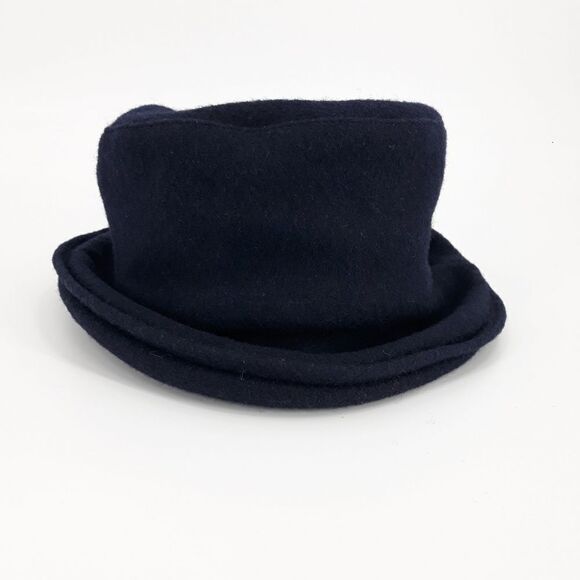 Vintage London Fog Hat Wool Bowler Top Hat Navy Made In USA One Size - Picture 8 of 11